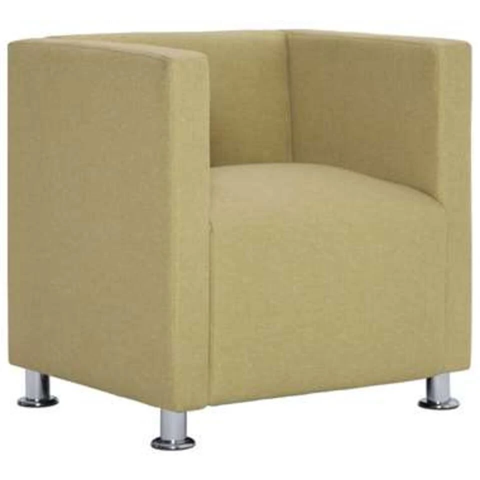 VidaXL Fauteuil Kubus Stof Groen