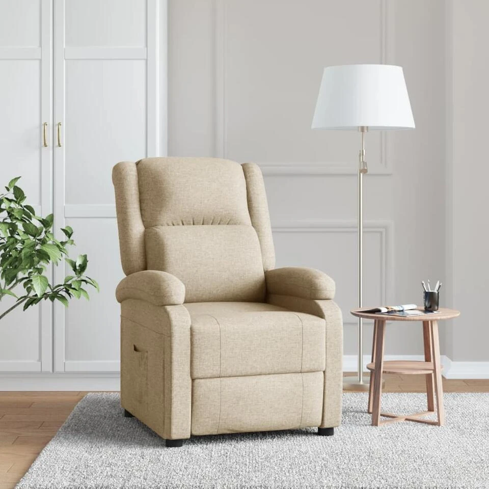 VidaXL Recliner Stof Crème - Afbeelding 2