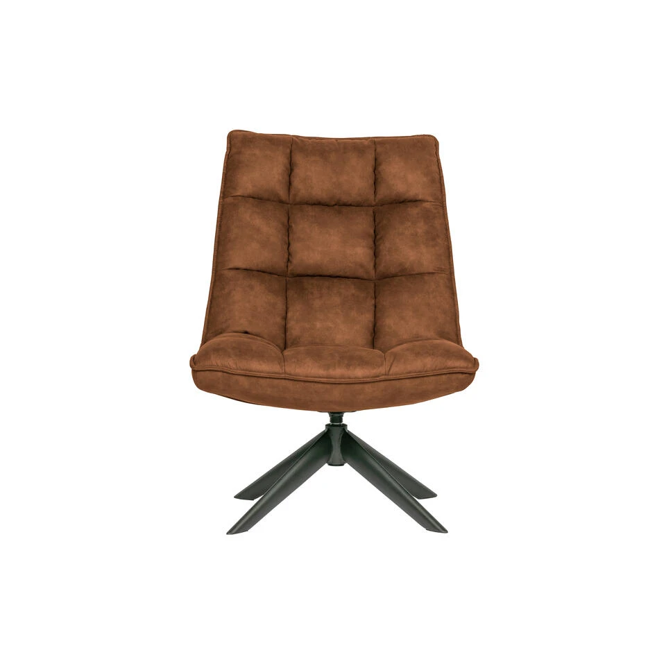 WOOOD Jouke Draaifauteuil - Kunstleer - Cognac - 97x70x85 - Afbeelding 4