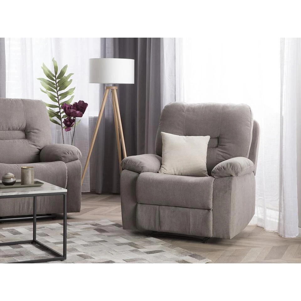 Beliani Fauteuil BERGEN - Beige Polyester - Afbeelding 2