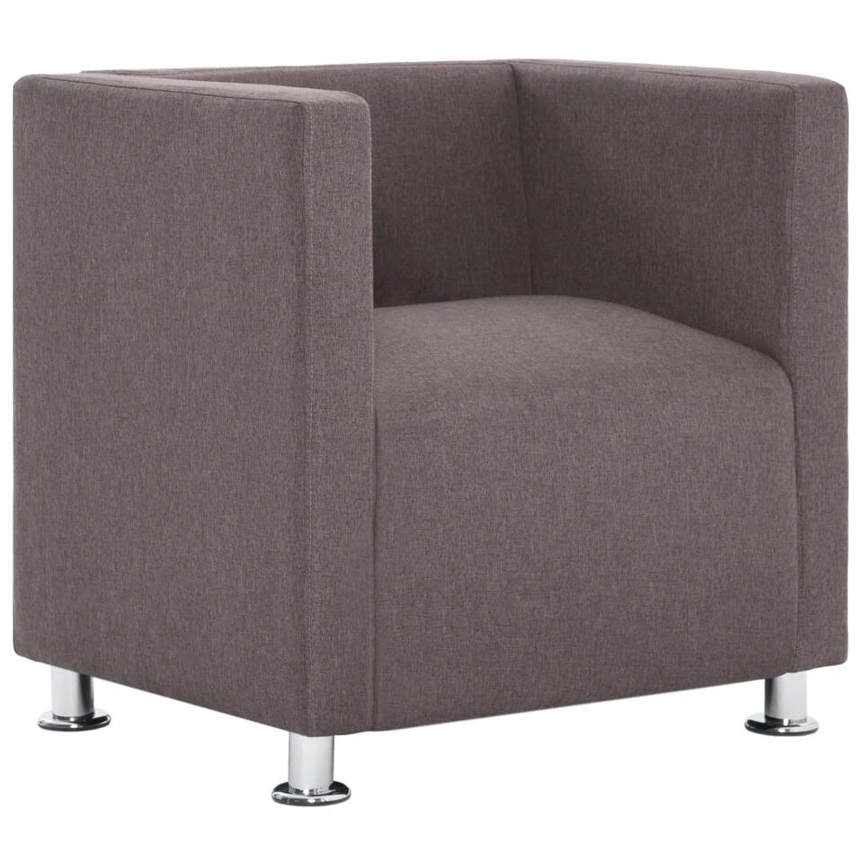 VidaXL Fauteuil Kubus Stof Taupe
