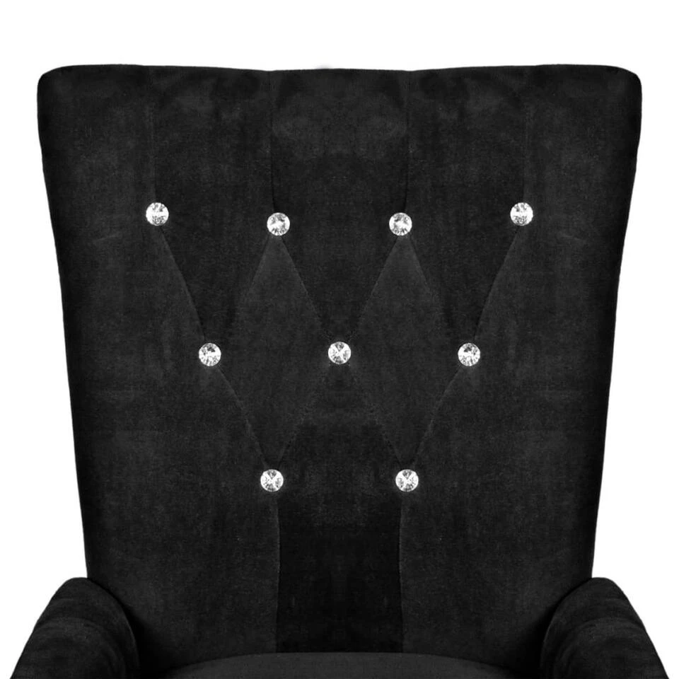 VidaXL Fauteuil Fluweel Zwart - Afbeelding 3