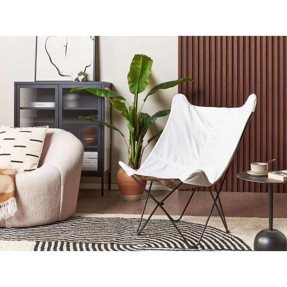 Beliani Fauteuil NYBRO - Wit Fluweel - Afbeelding 2