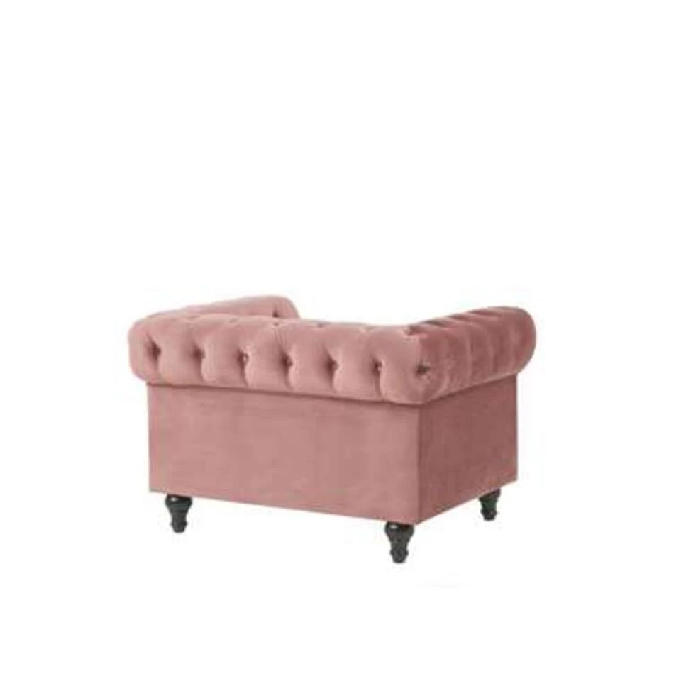 Beliani Fauteuil CHESTERFIELD - Roze Fluweel - Afbeelding 4