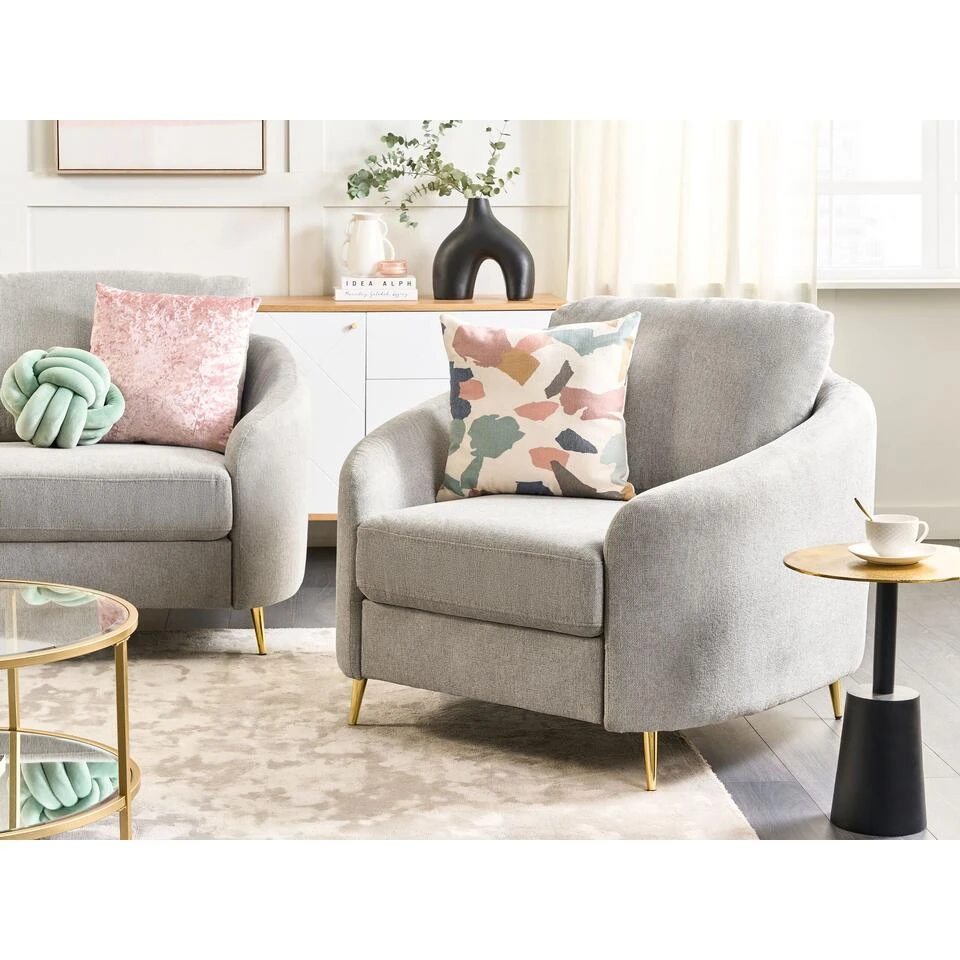 Beliani Fauteuil TROSA - Grijs Polyester - Afbeelding 2