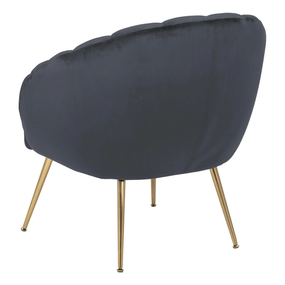 Sohome Fauteuil Garrick - Velvet - Dark Grey/Gold - Afbeelding 4