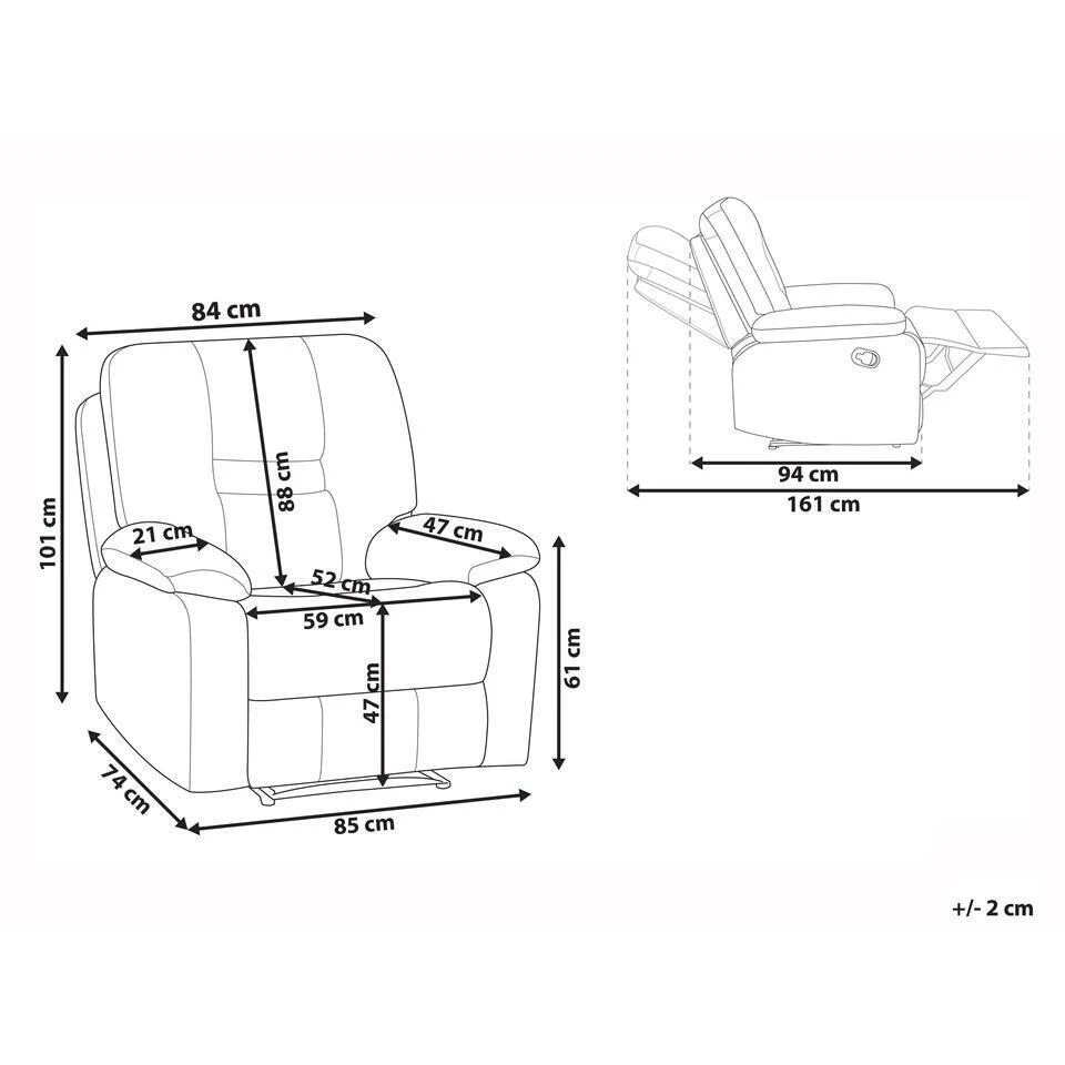 Beliani Fauteuil BERGEN - Beige Polyester - Afbeelding 3