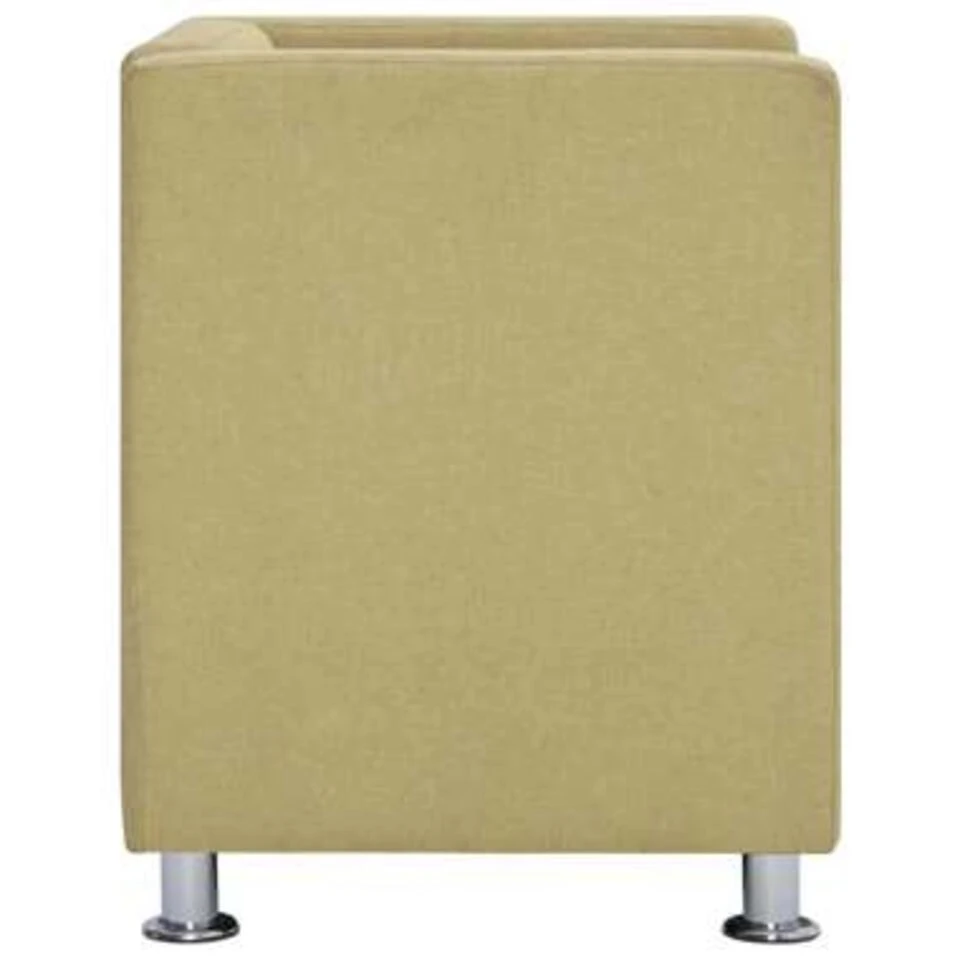 VidaXL Fauteuil Kubus Stof Groen - Afbeelding 4