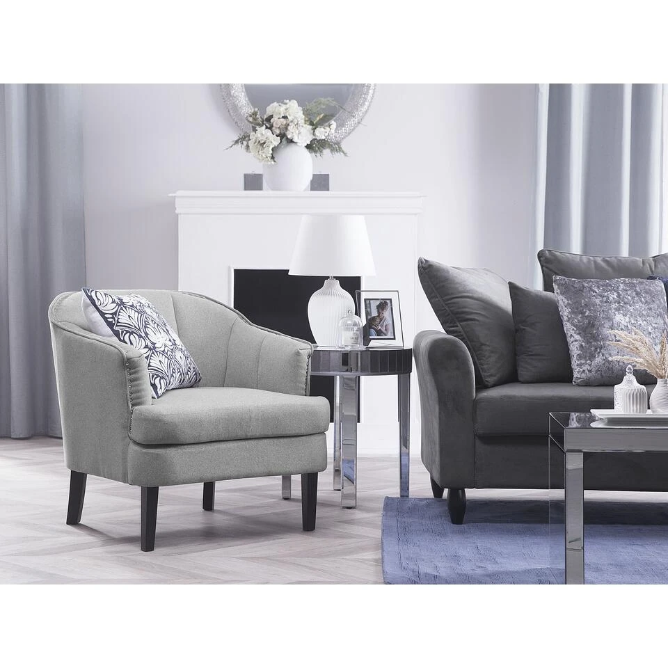 Beliani Cocktailstoel ELVERUM - Grijs Polyester - Afbeelding 2