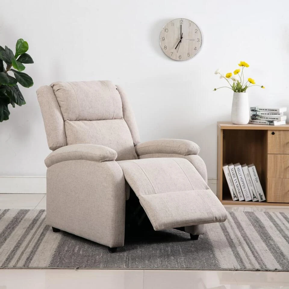 VidaXL Recliner Stof Crème - Afbeelding 3