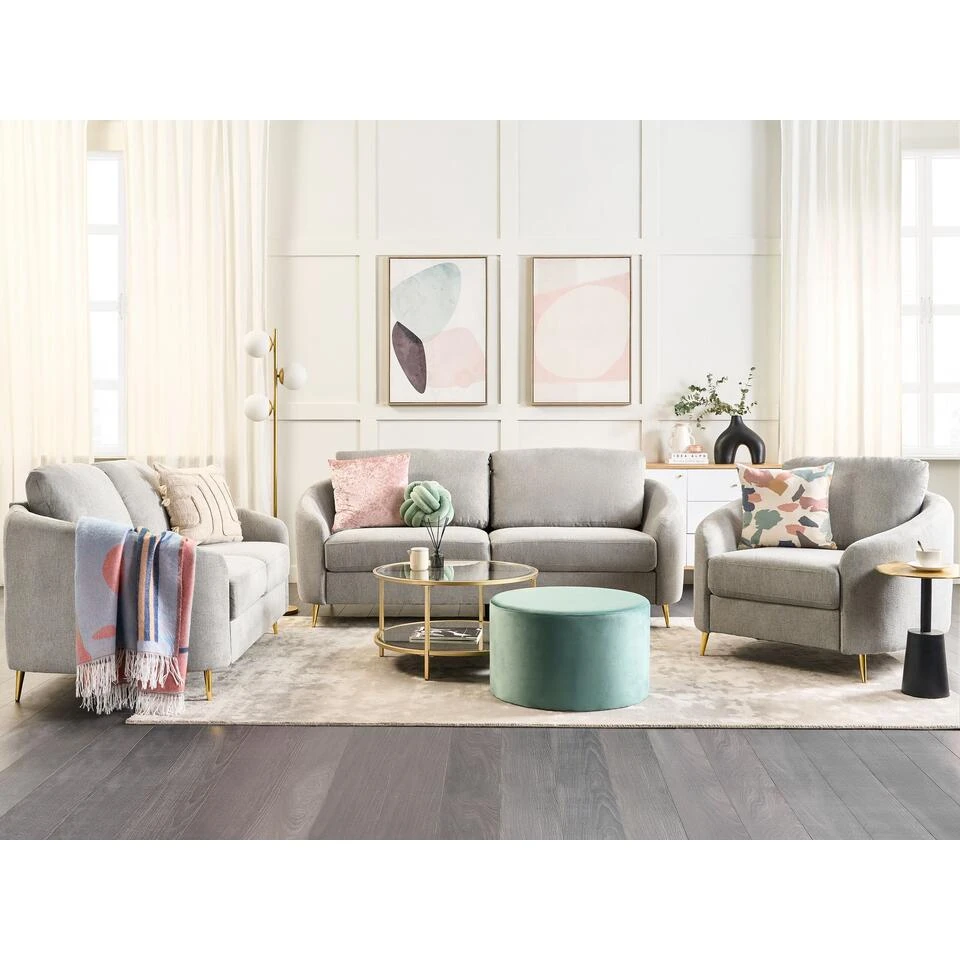 Beliani Fauteuil TROSA - Grijs Polyester - Afbeelding 4