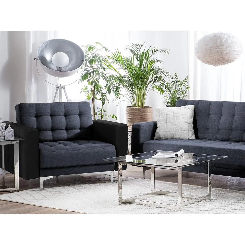 Beliani Fauteuil ABERDEEN - Grijs Polyester - Afbeelding 2