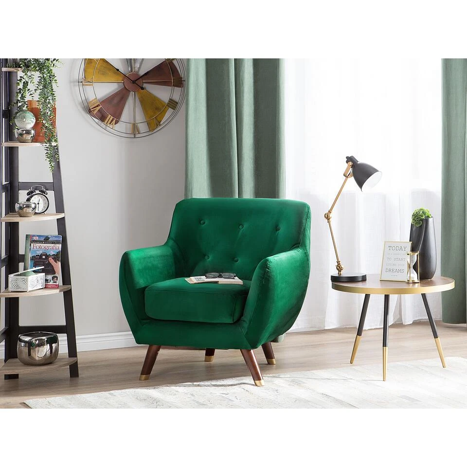 Beliani Fauteuil BODO - Groen Fluweel - Afbeelding 2