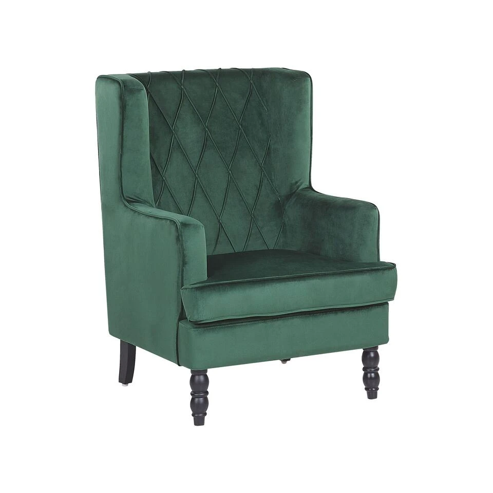 Beliani Fauteuil SANDSET - Groen Fluweel - Afbeelding 4