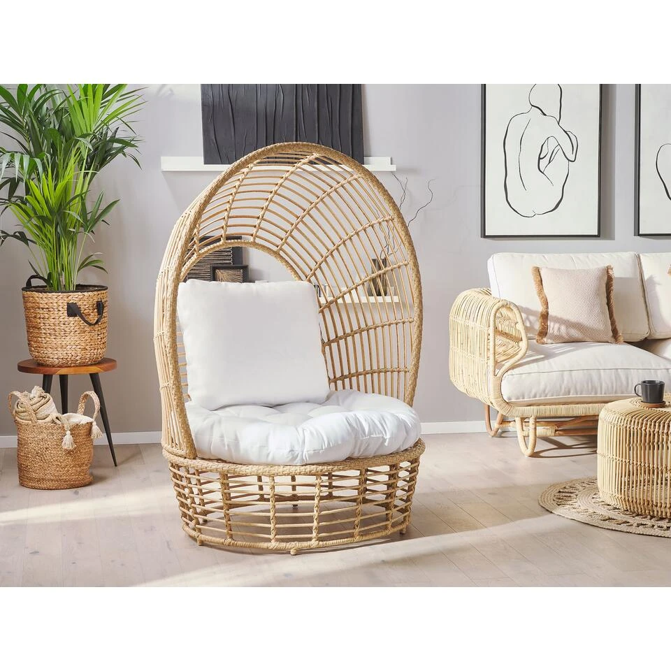 Beliani Fauteuil LIDO - Beige Rotan - Afbeelding 4
