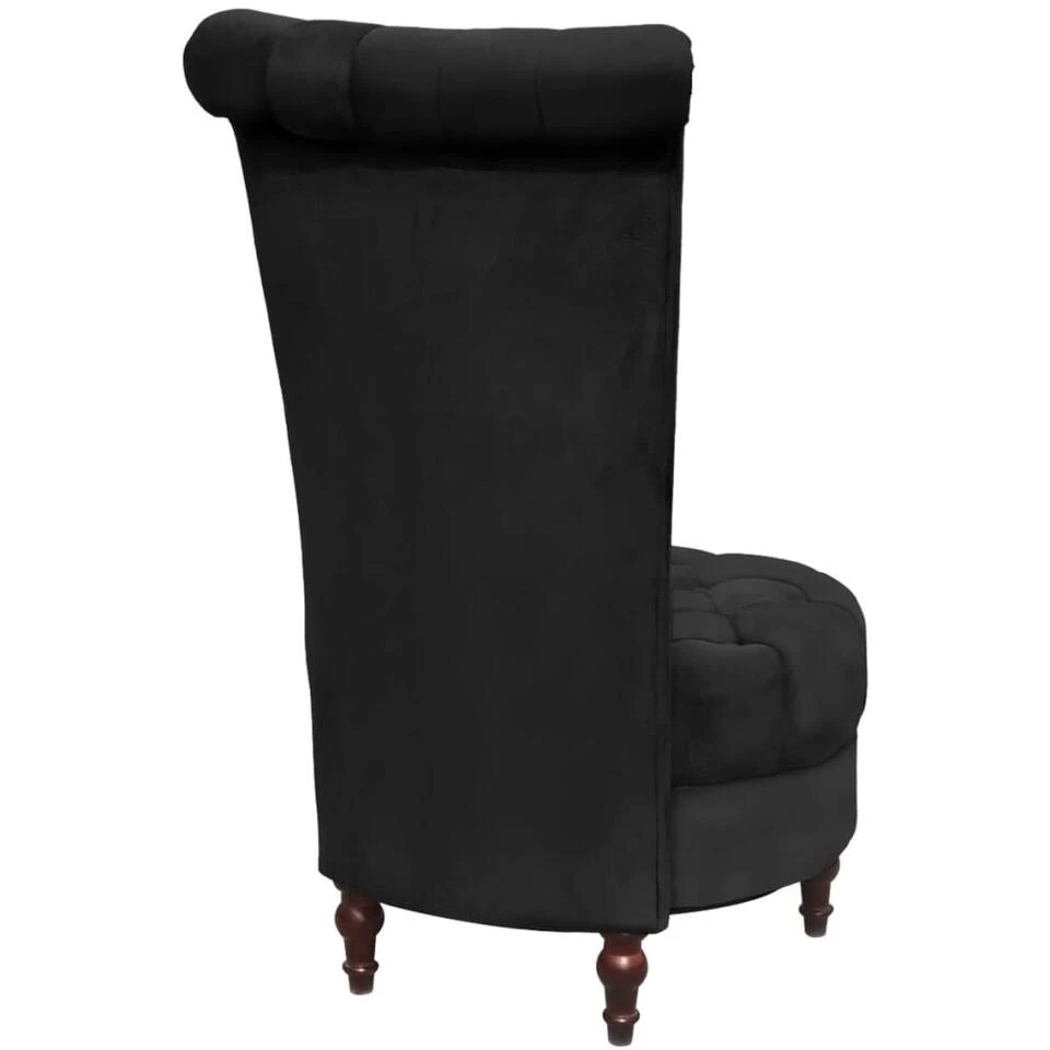 VidaXL Fauteuil Hoge Rugleuning Stof Zwart - Afbeelding 4