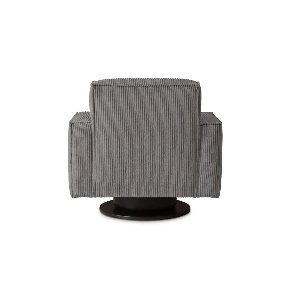 Draaifauteuil Stuttgart Met Armleuning - Ribcord - Antraciet - Afbeelding 4