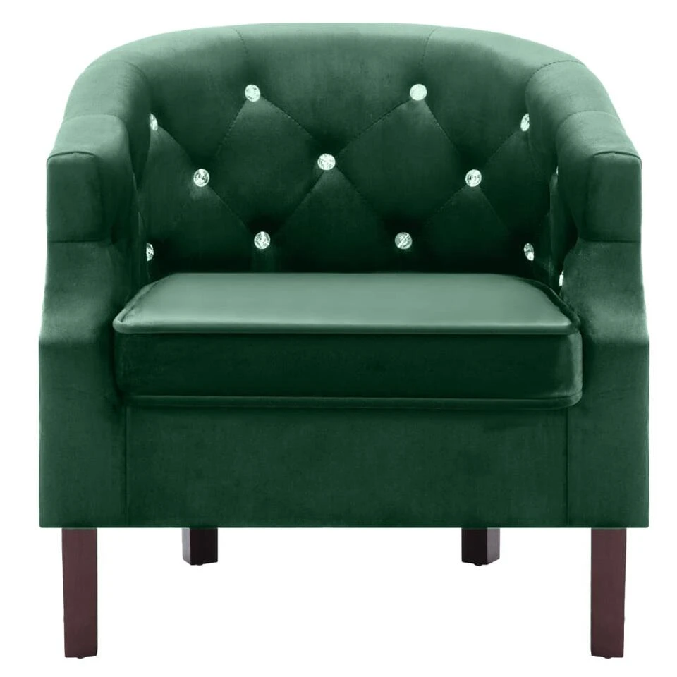 VidaXL Fauteuil Fluweel Groen - Afbeelding 4