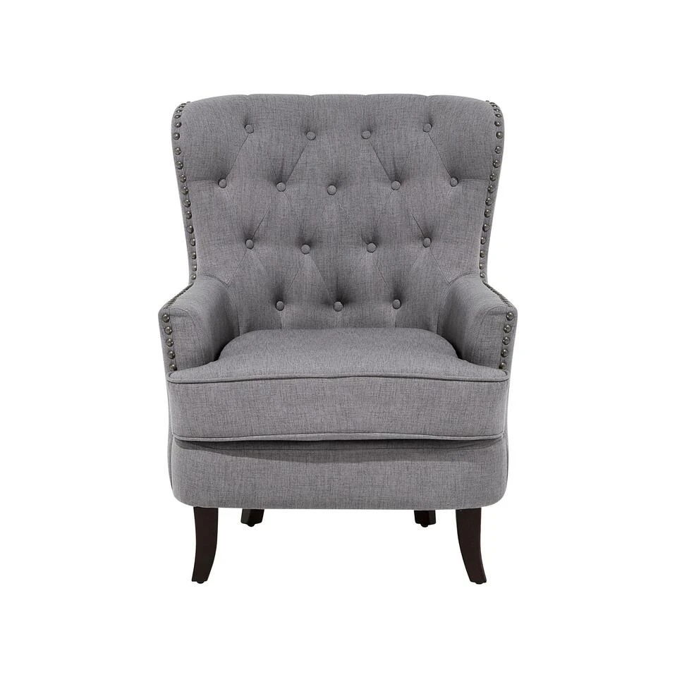 Beliani Fauteuil VIBORG - Grijs Polyester - Afbeelding 4