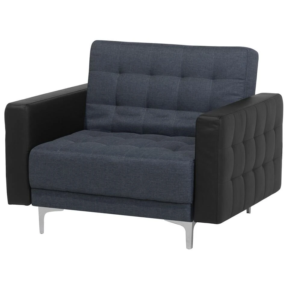 Beliani Fauteuil ABERDEEN - Grijs Polyester - Afbeelding 4