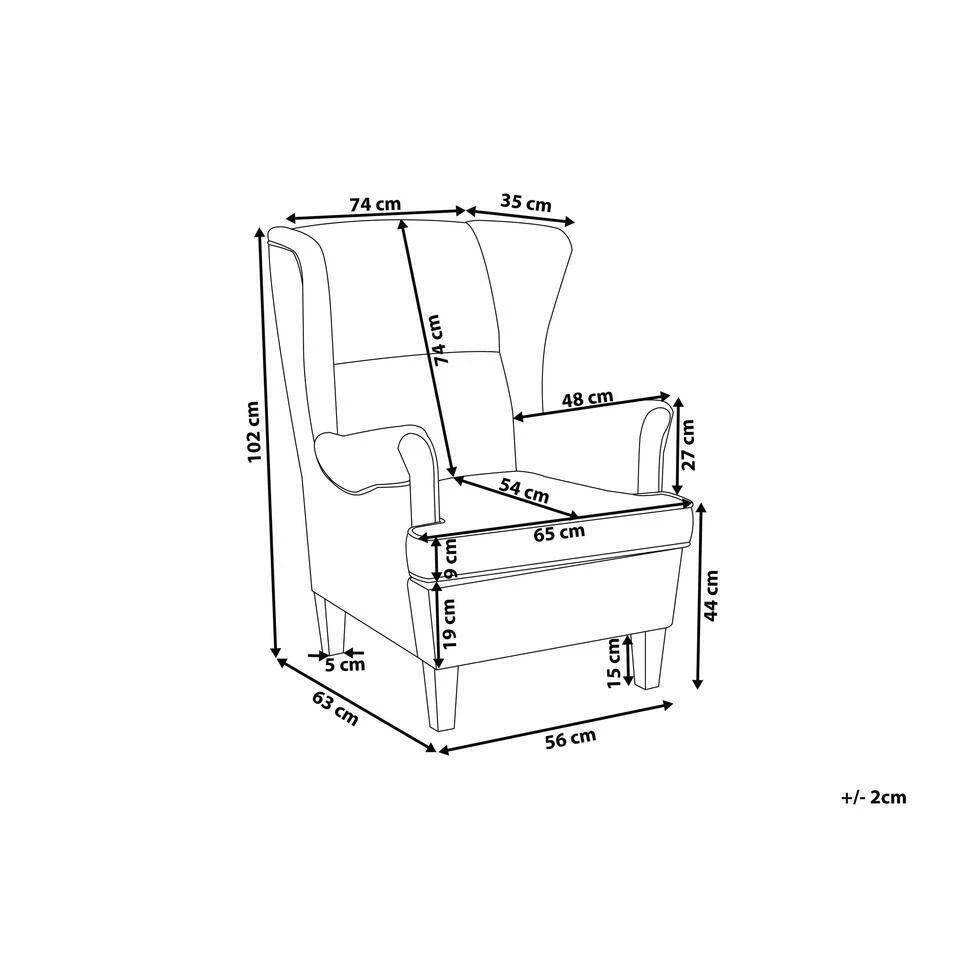 Beliani Oorfauteuil ABSON - Grijs Polyester - Afbeelding 3