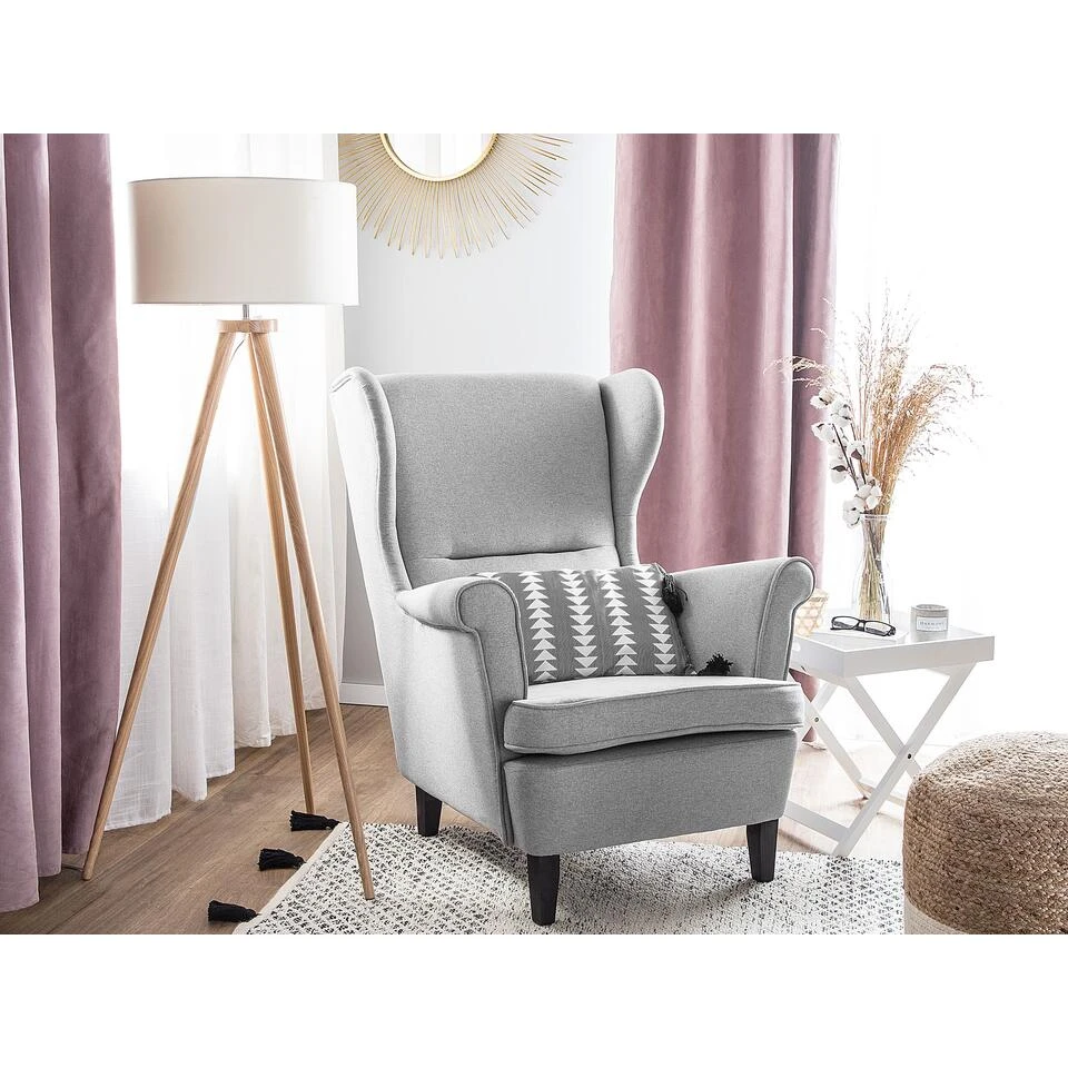 Beliani Oorfauteuil ABSON - Grijs Polyester - Afbeelding 2