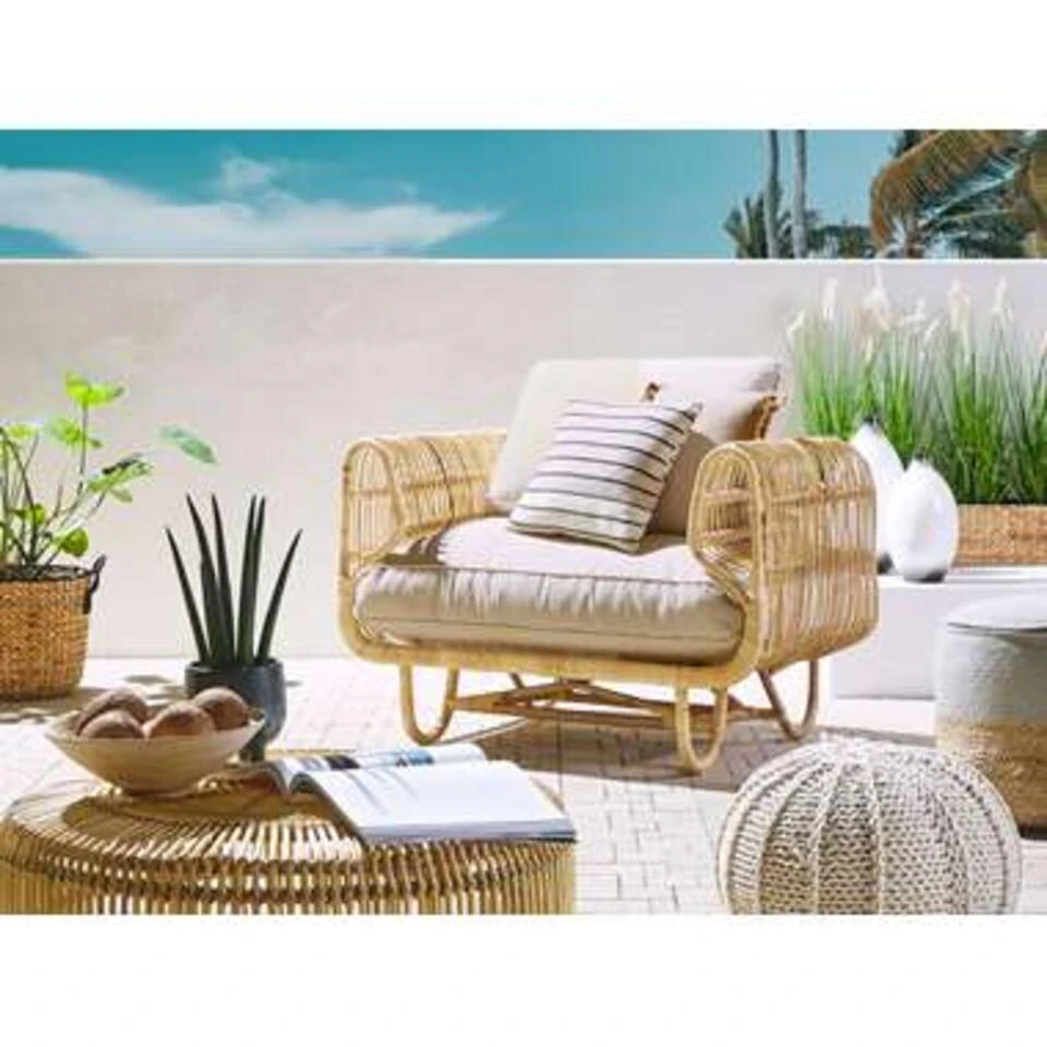 Beliani Fauteuil DOLCEDO - Beige Rotan - Afbeelding 2