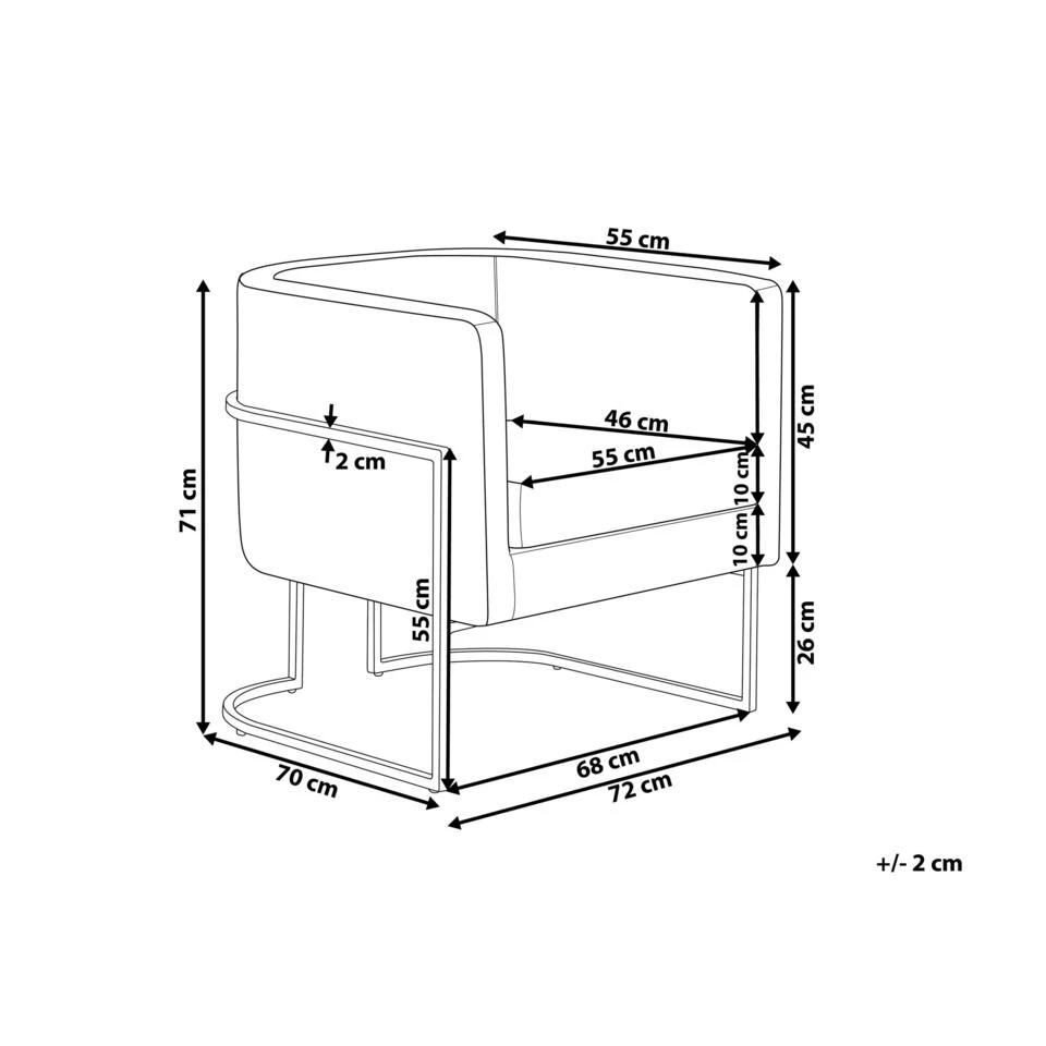 Beliani Fauteuil SIRKKA - Blauw Fluweel - Afbeelding 3
