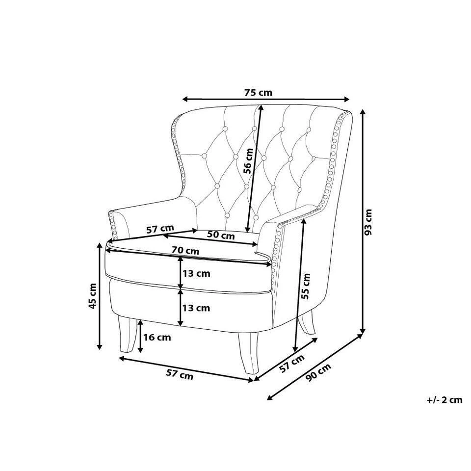 Beliani Fauteuil VIBORG - Grijs Polyester - Afbeelding 3