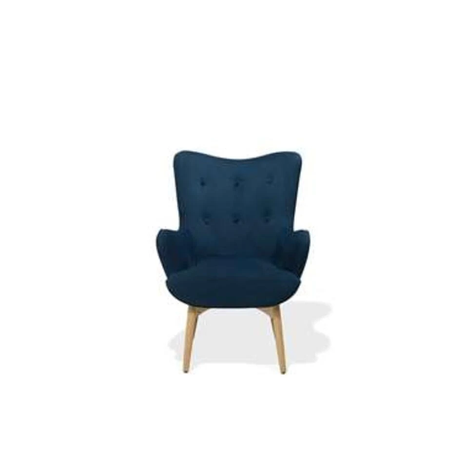 Beliani Fauteuil VEJLE - Blauw Fluweel - Afbeelding 2