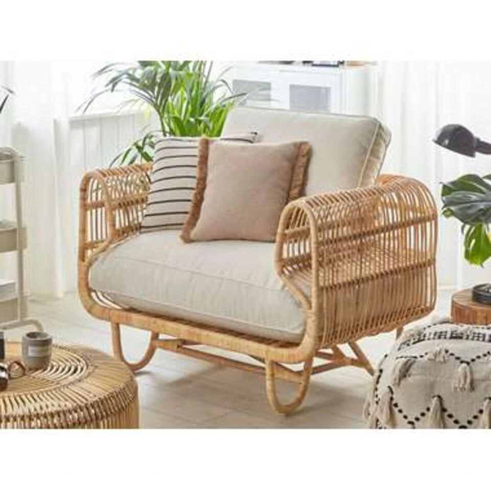 Beliani Fauteuil DOLCEDO - Beige Rotan - Afbeelding 3