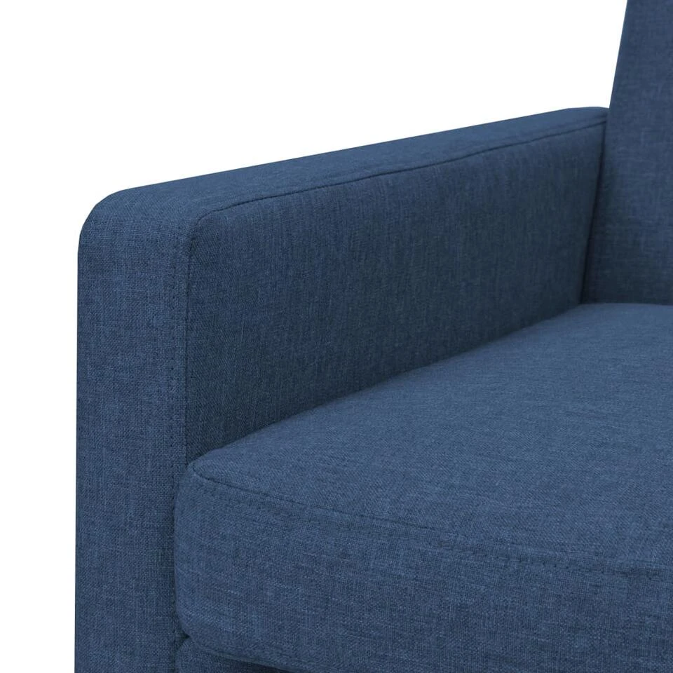 VidaXL Fauteuil Staal En Stof Blauw - Afbeelding 4