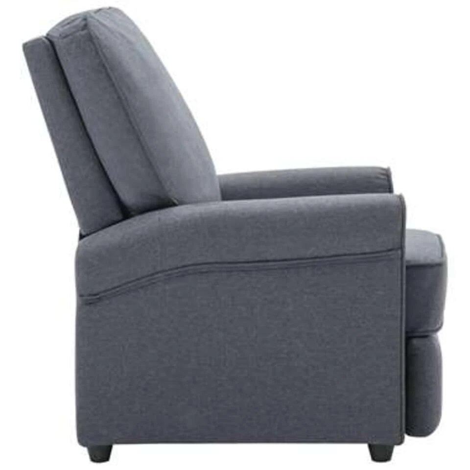 VidaXL Televisiefauteuil Stof Donkergrijs Fauteuil Tv-Stoel Leunstoel Zetel - Afbeelding 3